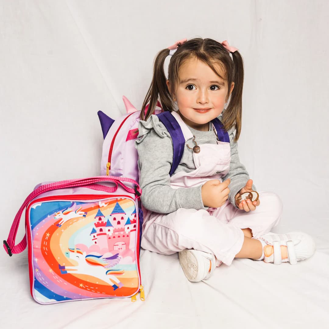 Lonchera Cuadrada Para Niños Impermeable Arcoiris Niña