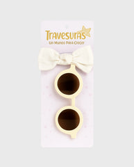 Set Gafas Circular con Balaca Beige