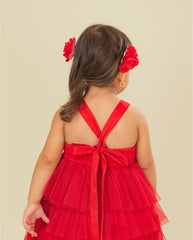 Body Voz Tul Flores Rojo Detalles