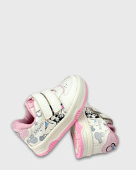 Tenis Velcro Minnie Marfil Rosa Pink
