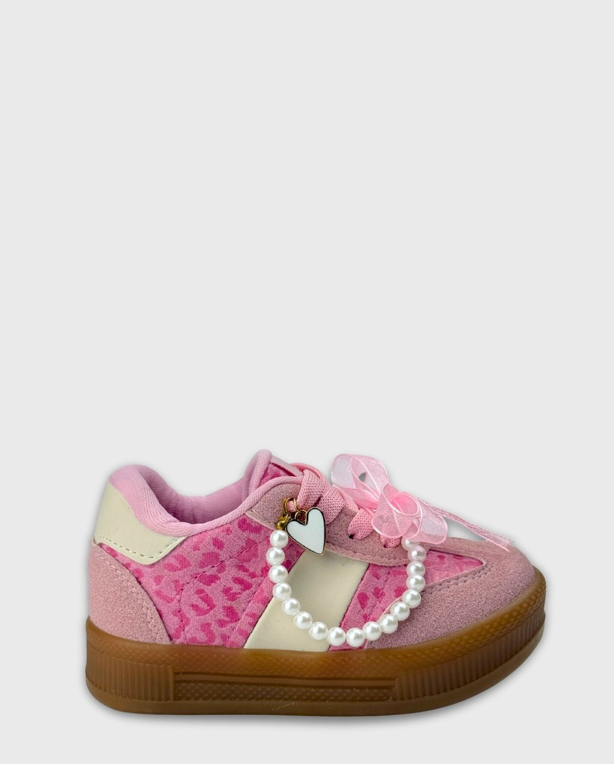 Tenis Moños Animal Print Rosa Fashion