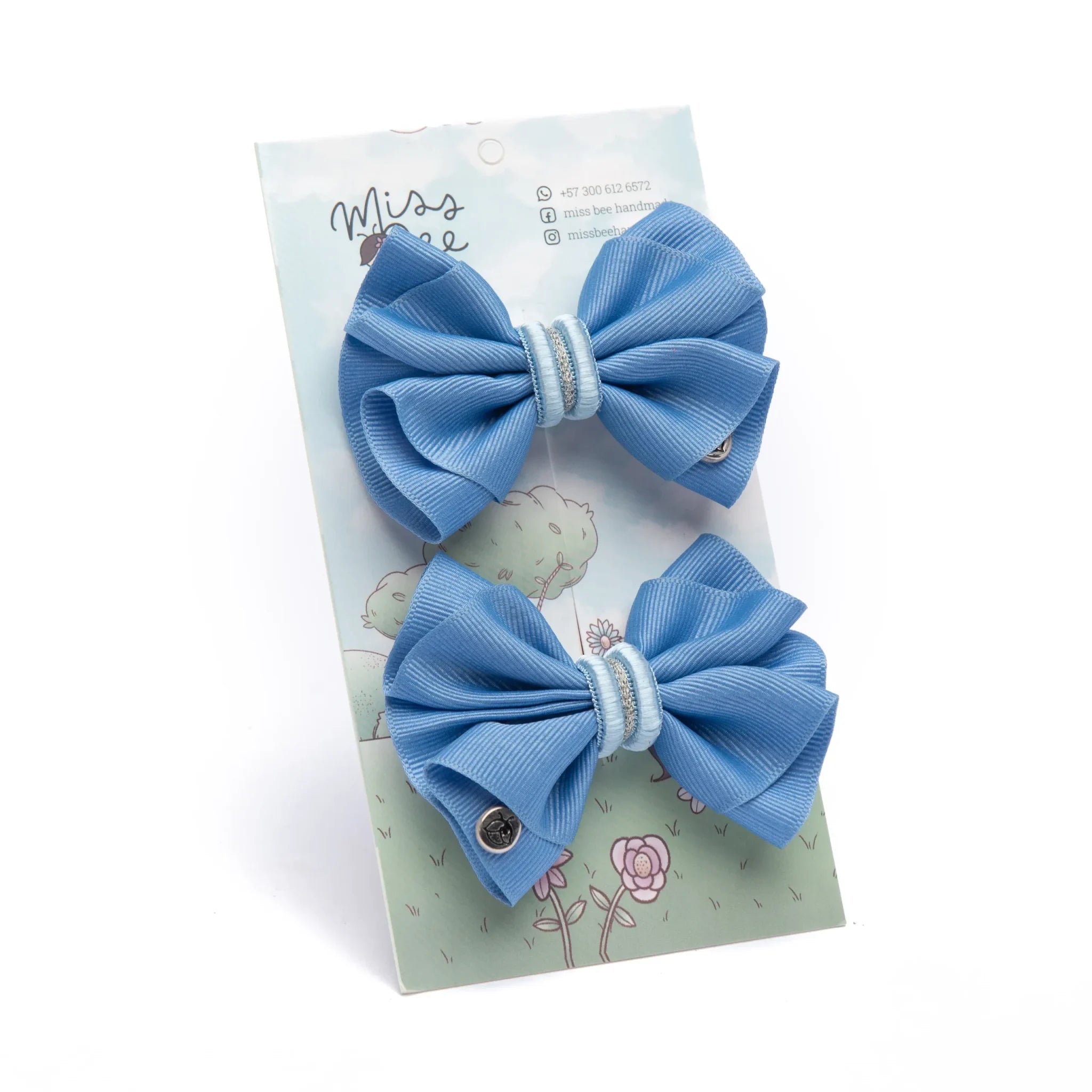 Set Pinzas Moño Whisper Bow azul
