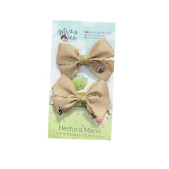 Set 2 Pinzas Hair Clip Star Camel Miss Be