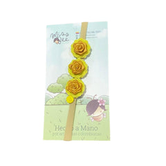 Balaca Elástico Mini Bee Flores amarillo