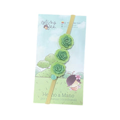 Balaca Elástico Mini Bee Flores verde