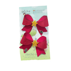 Set 2 Pinzas Hair Clip Candy Bow