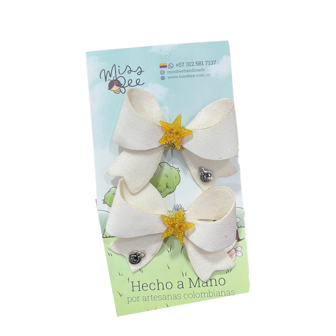 Set 2 Pinzas Hair Clip Candy Bow