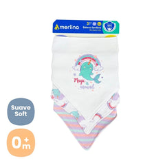 Set 3 baberos Estampados Niña Delfín 