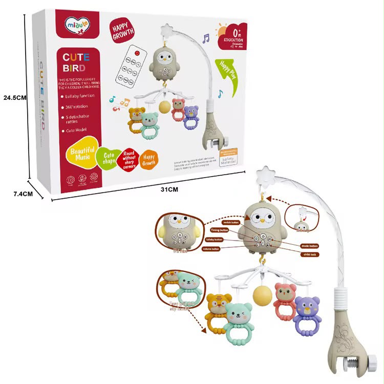 Móvil Con Control Animales Buho caja