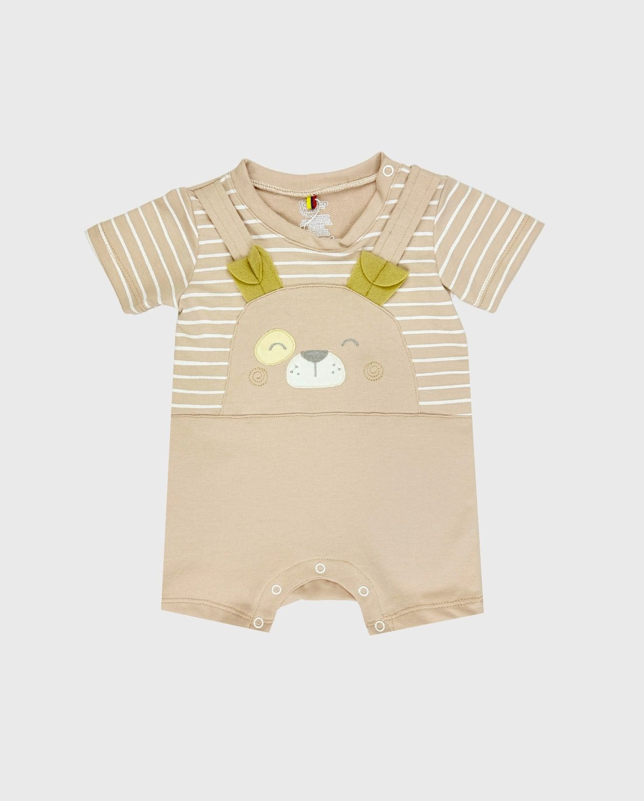 Mameluco Bordado Dog Rayas Café 