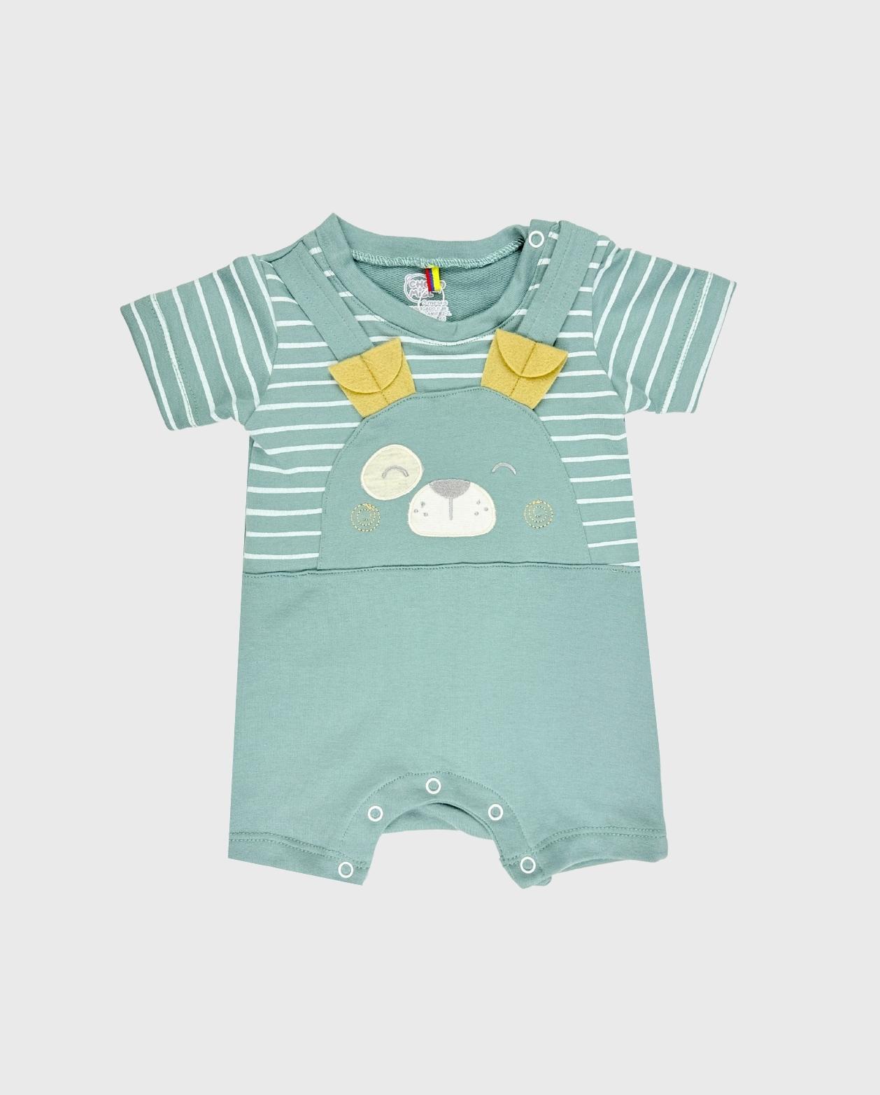 Mameluco Bordado Dog Rayas Verde