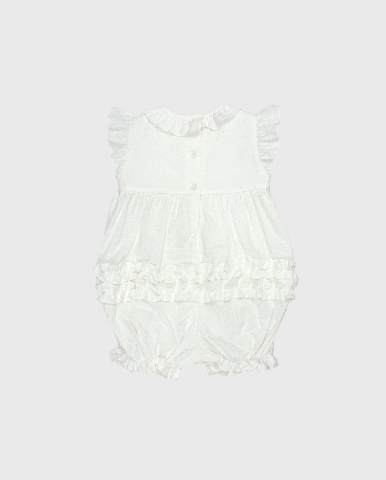 Mameluco 100% Algodón Blanco Detalles