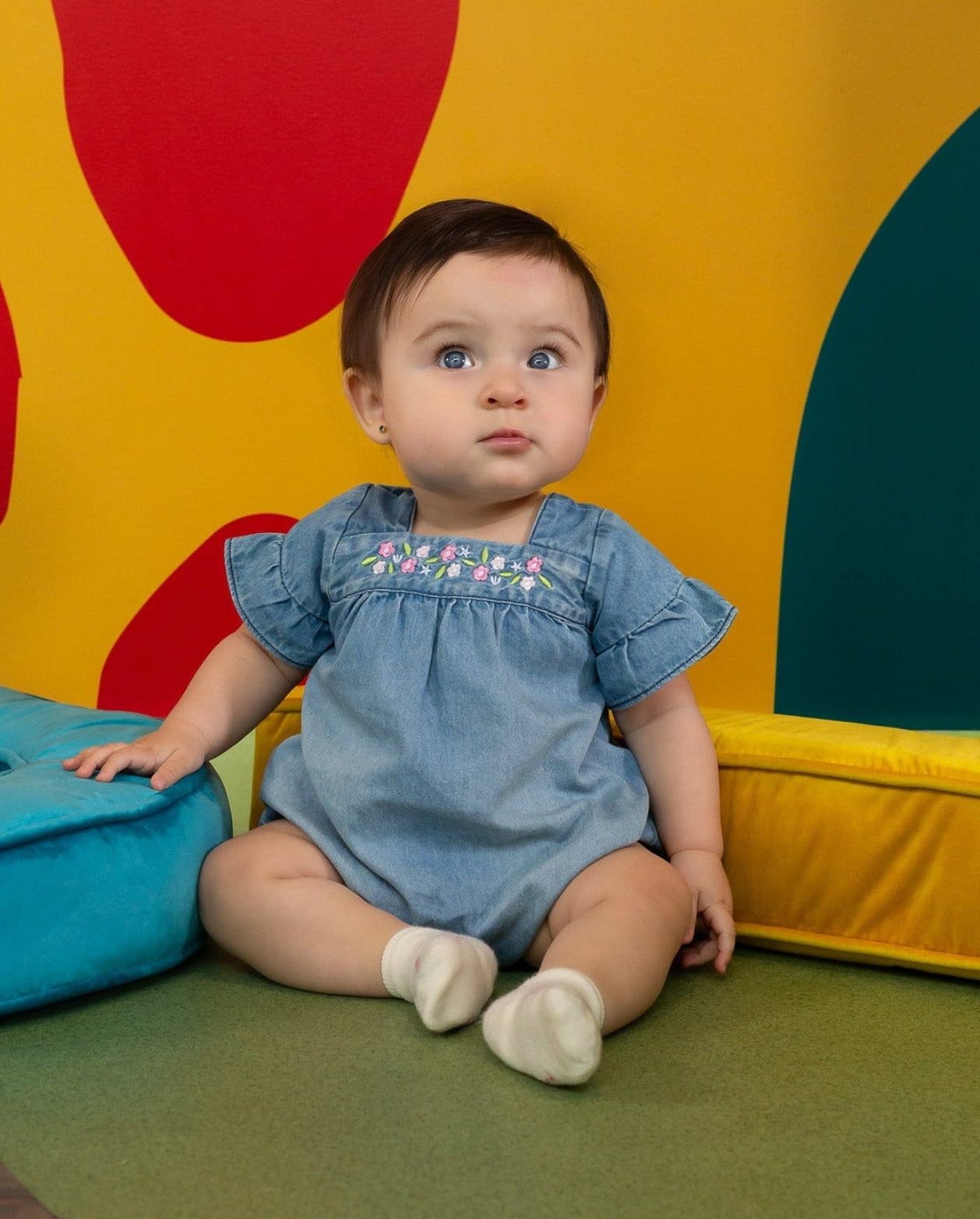 Mameluco Denim Flores