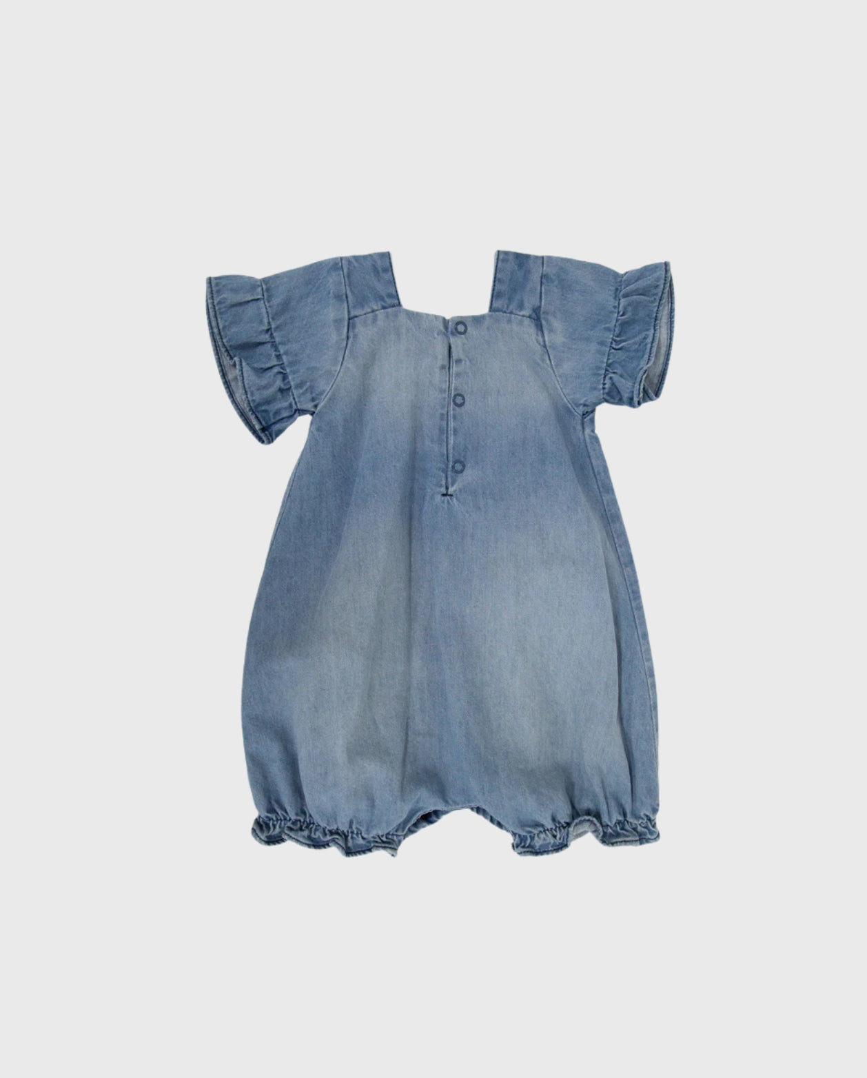 Mameluco Denim Flores estilo