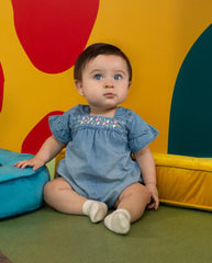 Mameluco Denim Flores