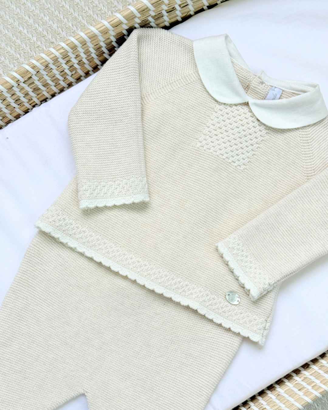 Conjunto Tricot Cuello Crudo Primer Día Martín Aranda Algodón 