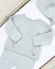 Primer Día Tricot Biscuit Gris  Martín Aranda Niños Bebes