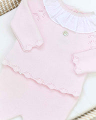 Conjunto Tricot Cuello Rosa Primer Dia Pink