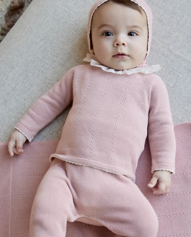 Primer Dia Tricot Cuello Rosa Empolvado Martin Aranda