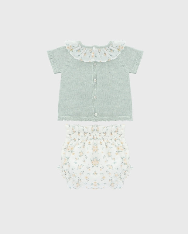 Conjunto Combinado Tricot Verde Marín Aranda diseño