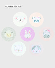 Semanario 25 Piezas Animales Rosa 100% Algodón Estampados 