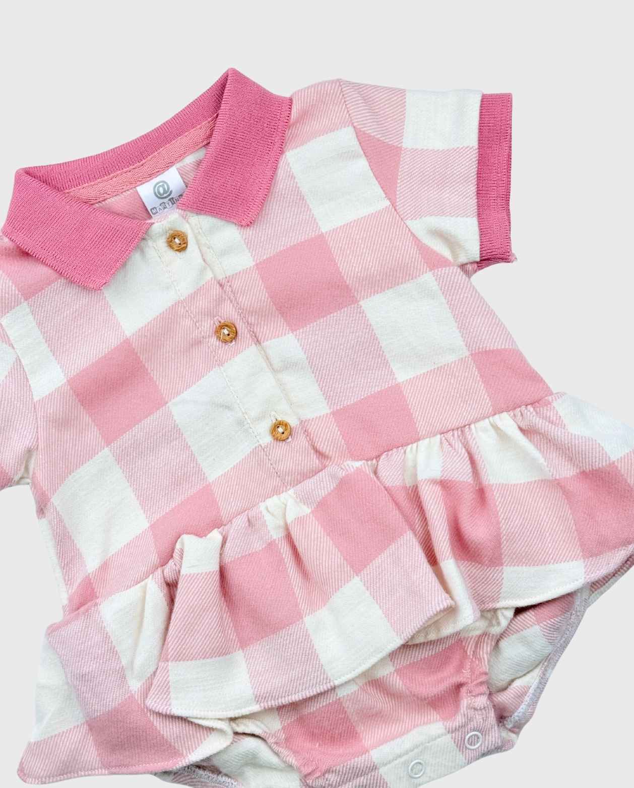 Body Con Balaca Cuadros Frambuesa Bebe