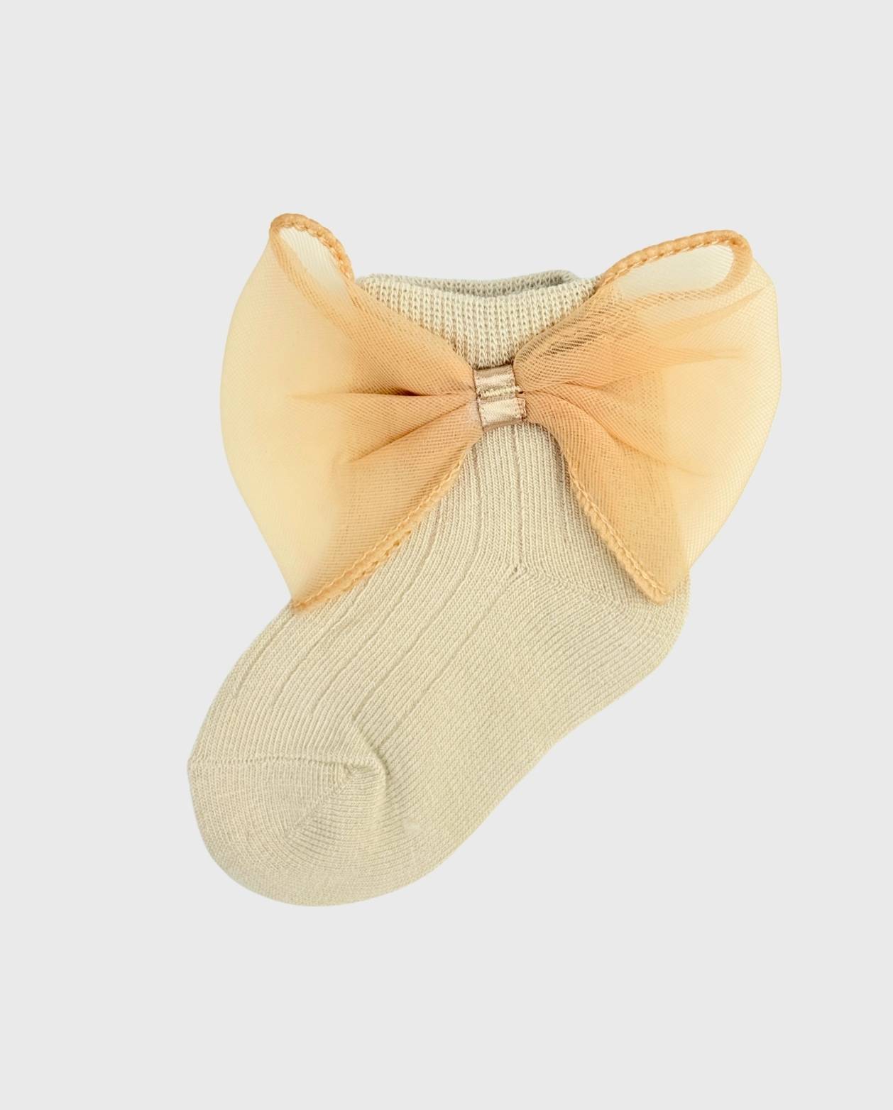 Medias Detalle Moño Tul Café