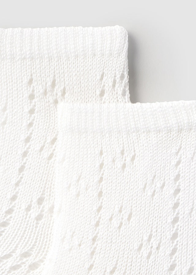 Medias Altas Caladas Blanco Mayoral detalle