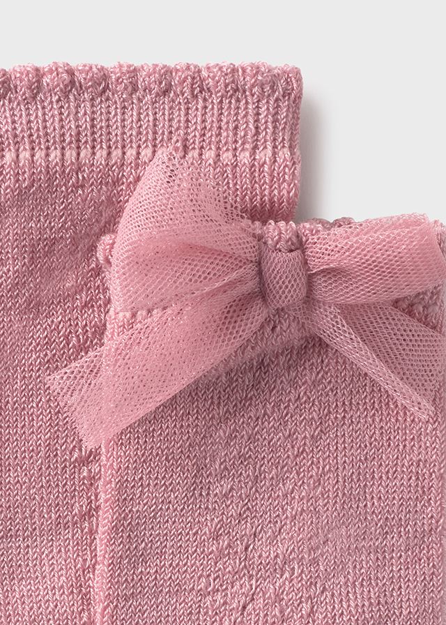 Medias Españolas Lazo Tul Rosa Mayoral detalle