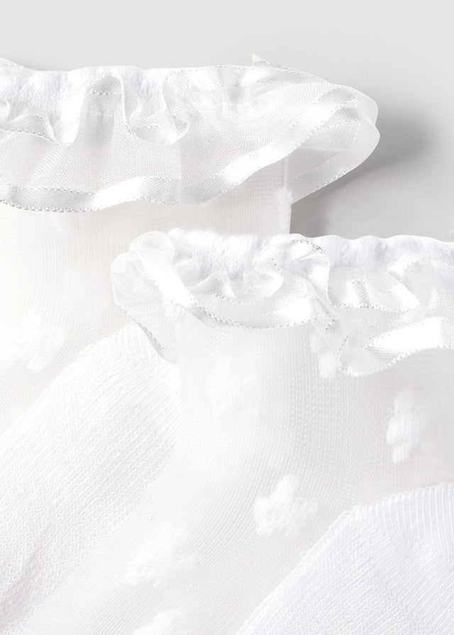 Medias Plumeti Flores Blanco Mayoral detalle