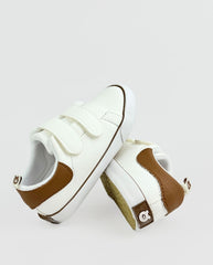 Tenis Velcro Detalle Café Con Blanco Melosos Detalle