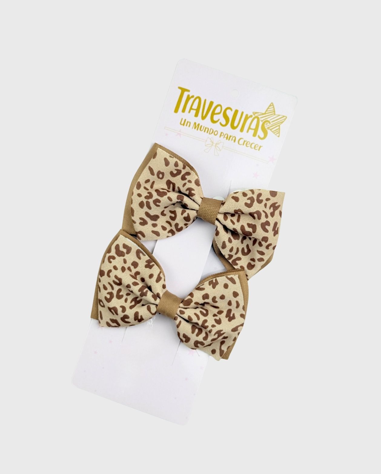 Set 2 Pinzas Moño Coquette Animal Print