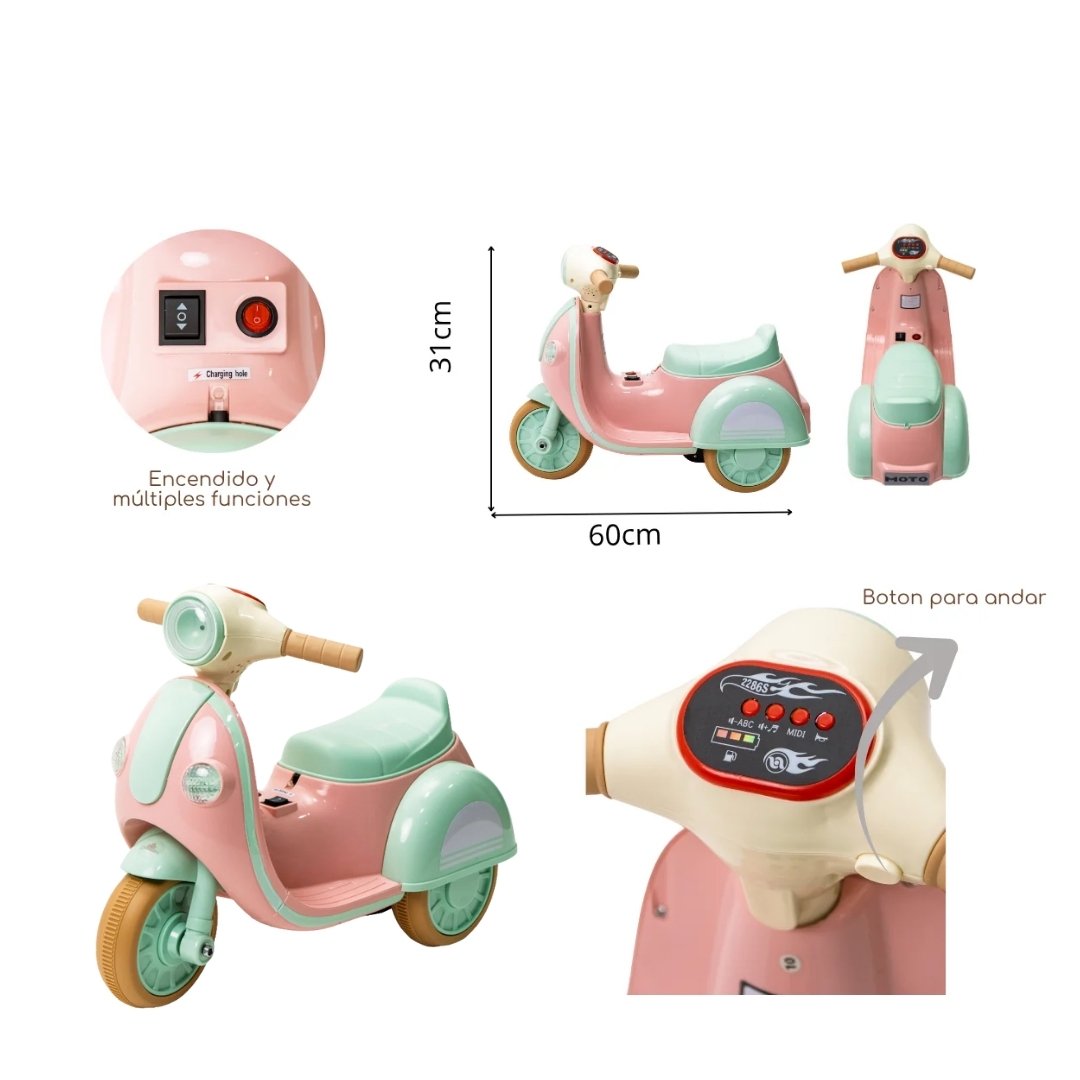 Moto Montable Infantil Tipo Vespa Medidas