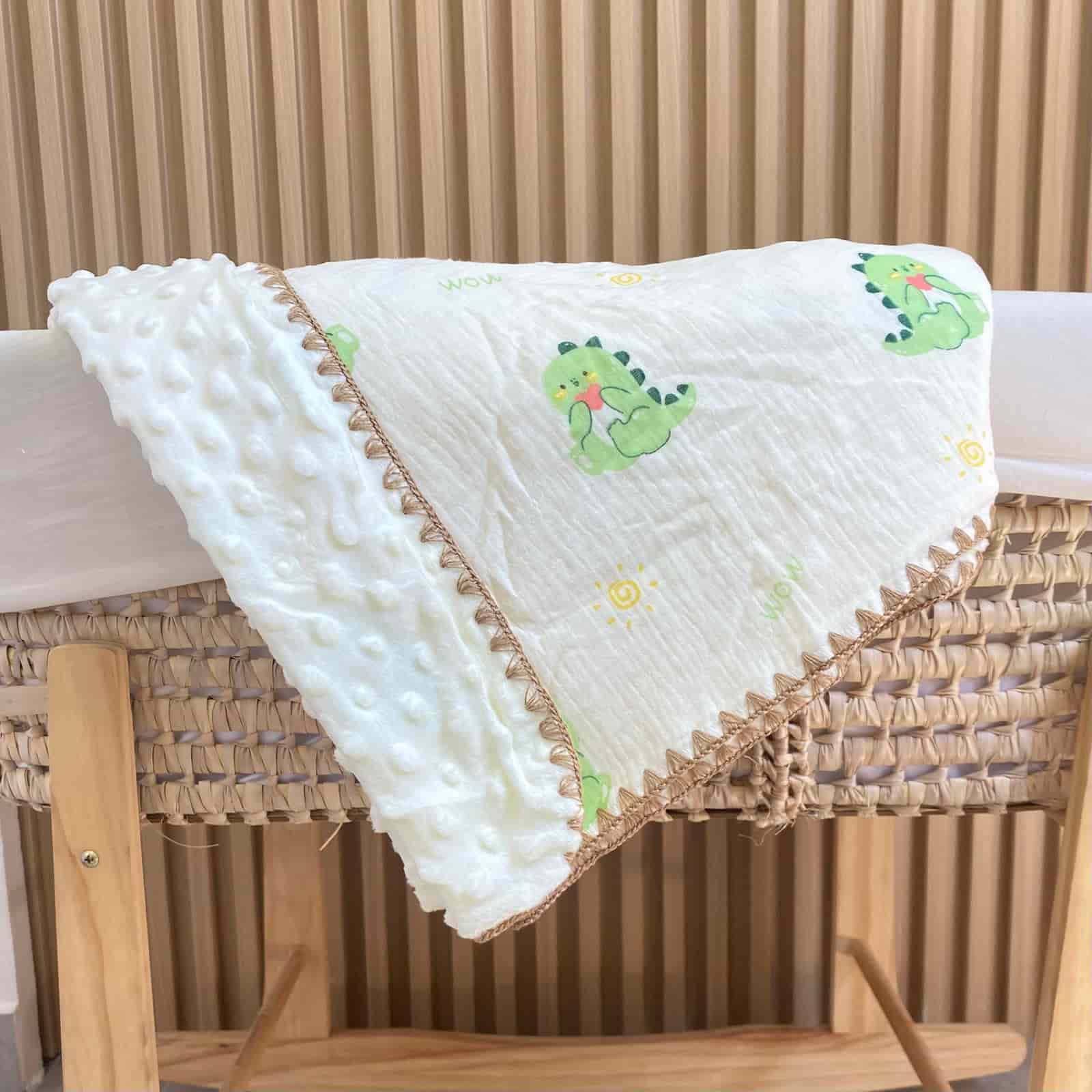 Muselina Doble Faz Estampada Para Bebe dinosaurio