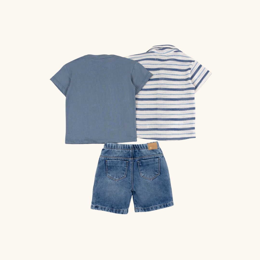 Conjunto 3 Piezas Bermuda Road Trip Azul 