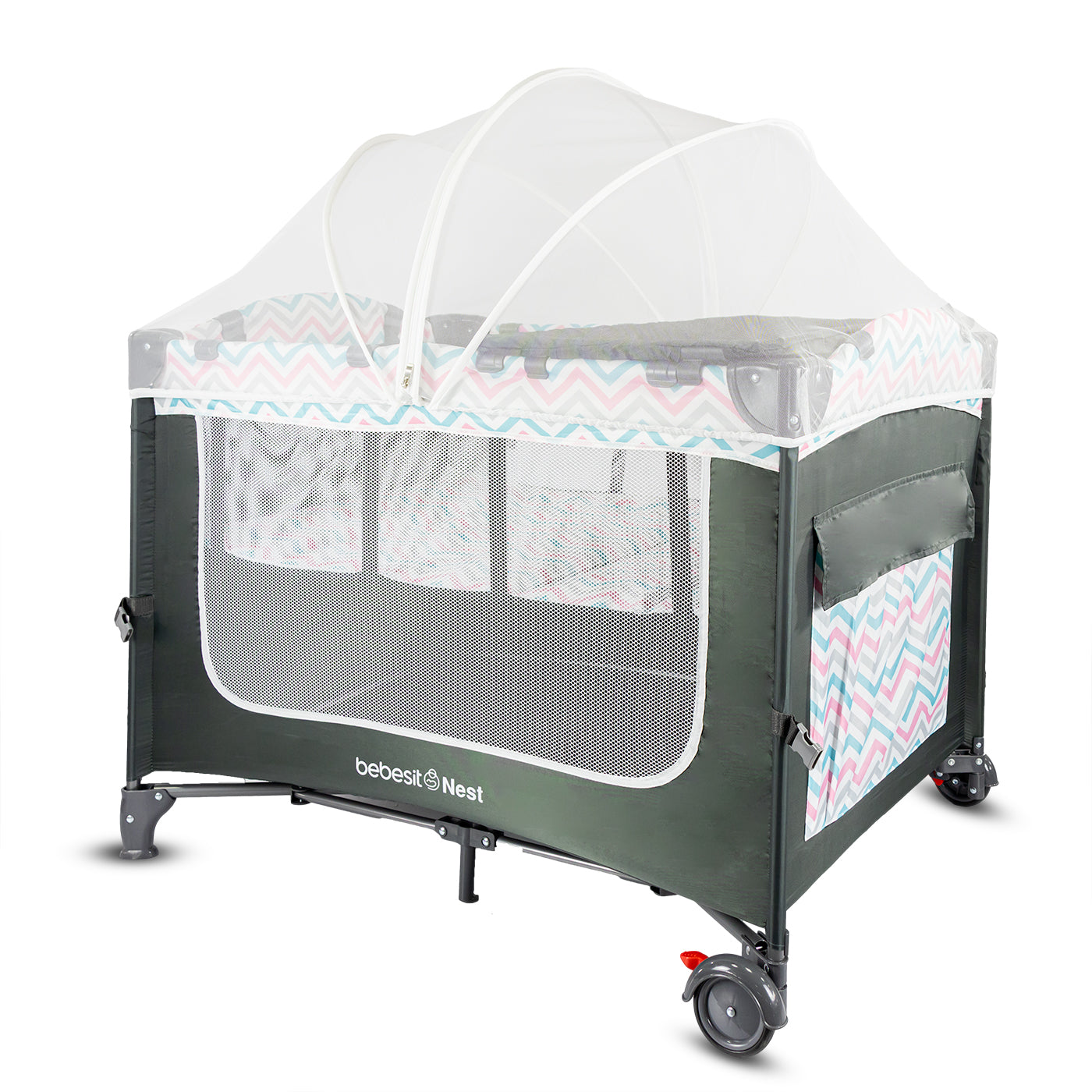 Cuna Corral Colecho Nest Pink Bebesit detalles