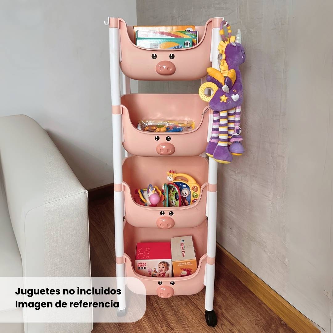 Organizador 4 Puestos Cerdo Rosa Referencia 