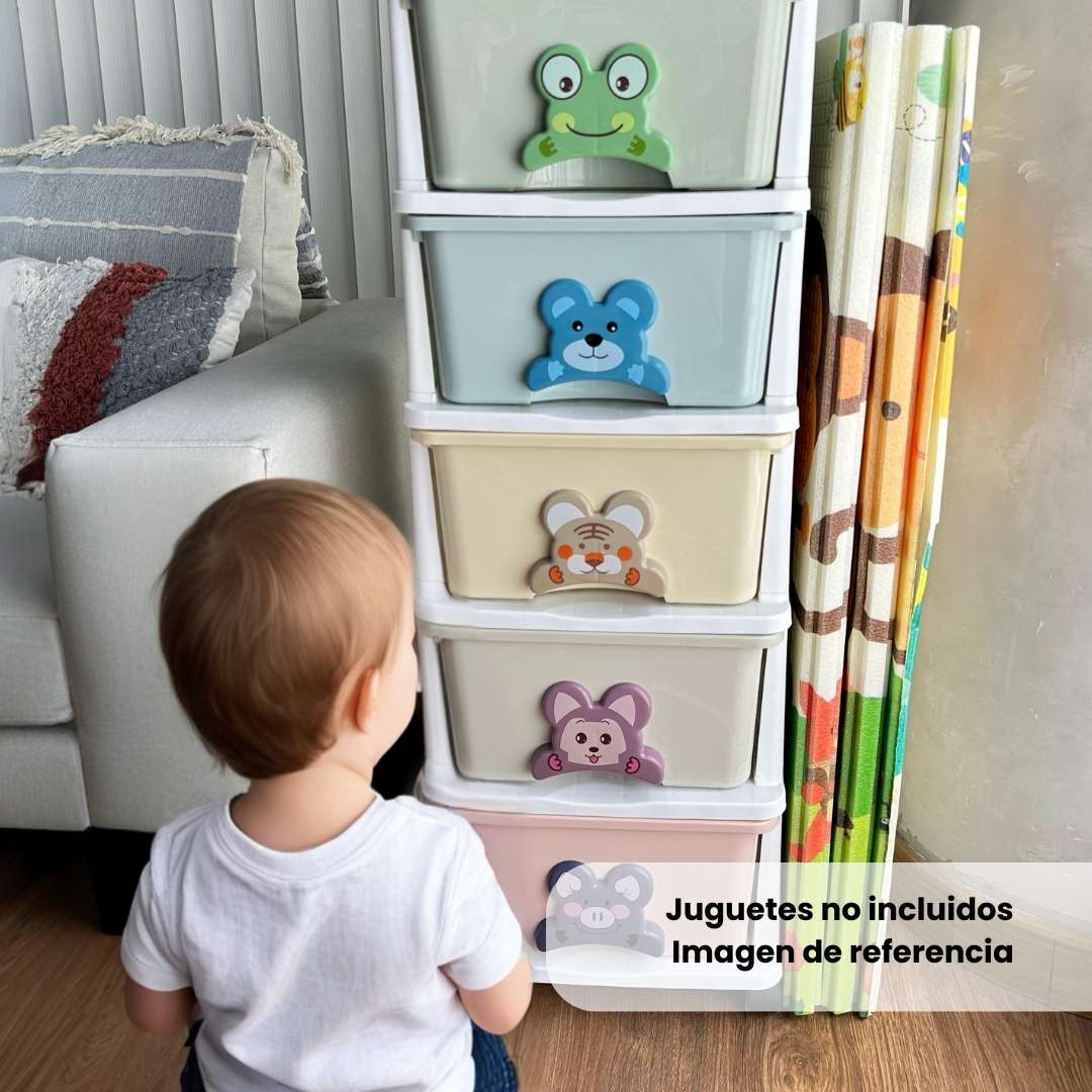 Organizador 5 Cajones Animales Colores Referencia 