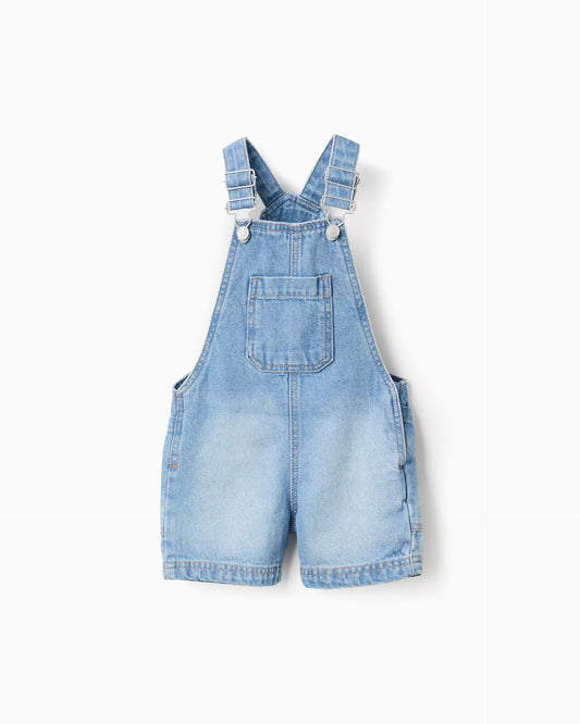 Overol Corto Bolsillos Denim Claro Zippy