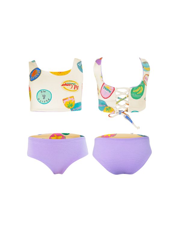 Vestido de Baño Doble Faz Plaza Lila Pepita & Me niña 