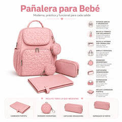 Pañalera Morral Rombos rosa