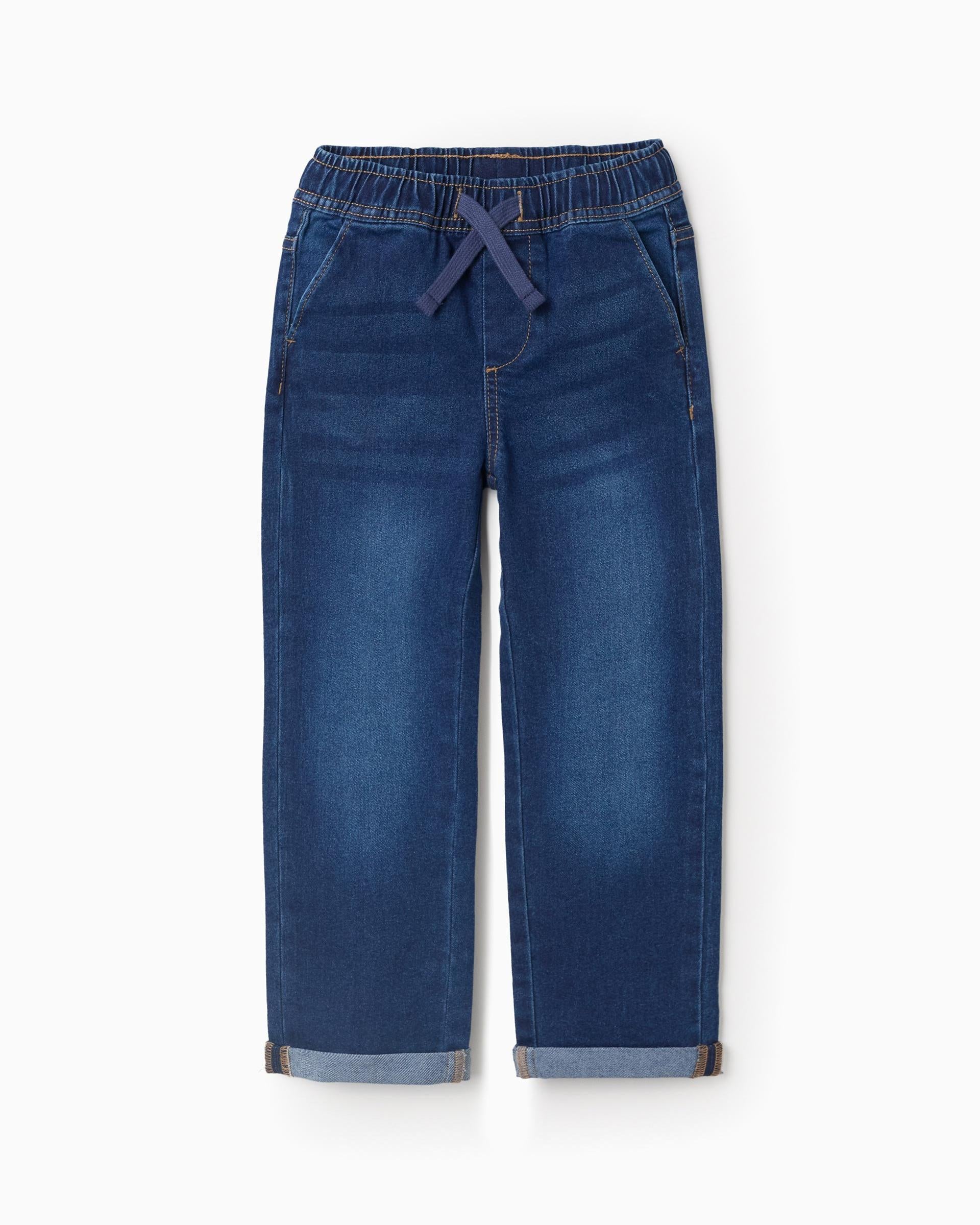 Pantalón Cintura Resorte Denim Azul Oscuro Zippy
