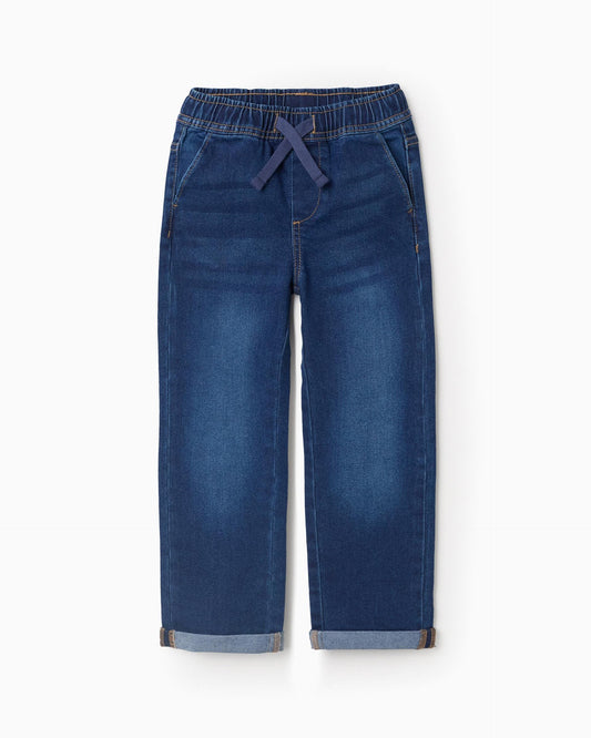 Pantalón Cintura Resorte Denim Azul Oscuro Zippy
