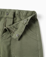 Pantalón Cintura Resorte Dril Verde Oscuro Zippy ajustable