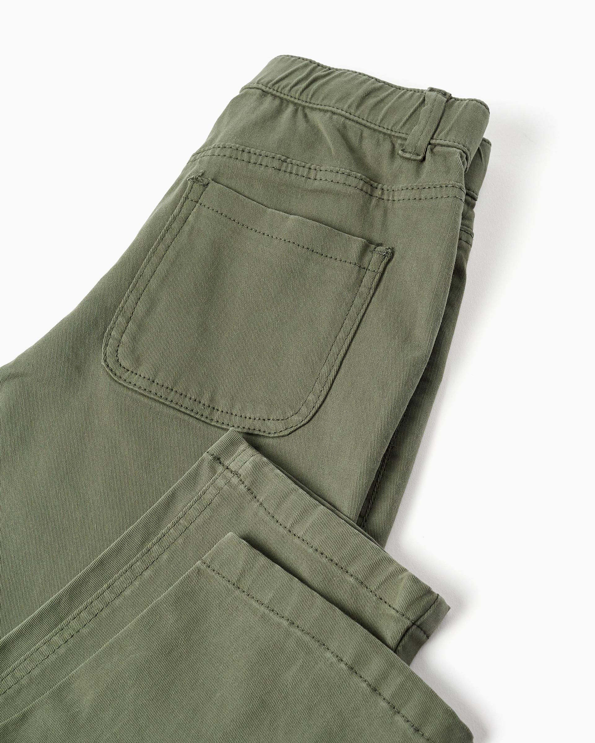 Pantalón Cintura Resorte Dril Verde Oscuro Zippy detalle