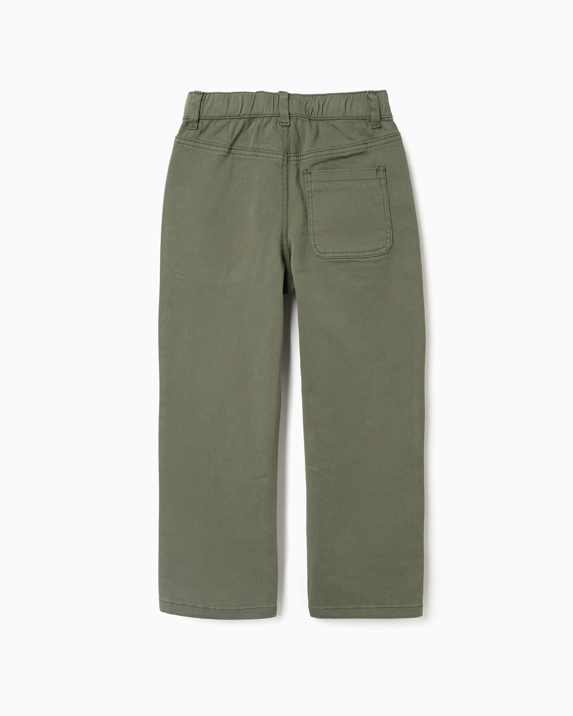 Pantalón Cintura Resorte Dril Verde Oscuro Zippy diseño