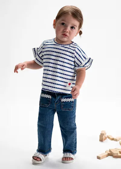 Pantalón Denim Bolsillos Tejido Oscuro Mayoral NIÑA