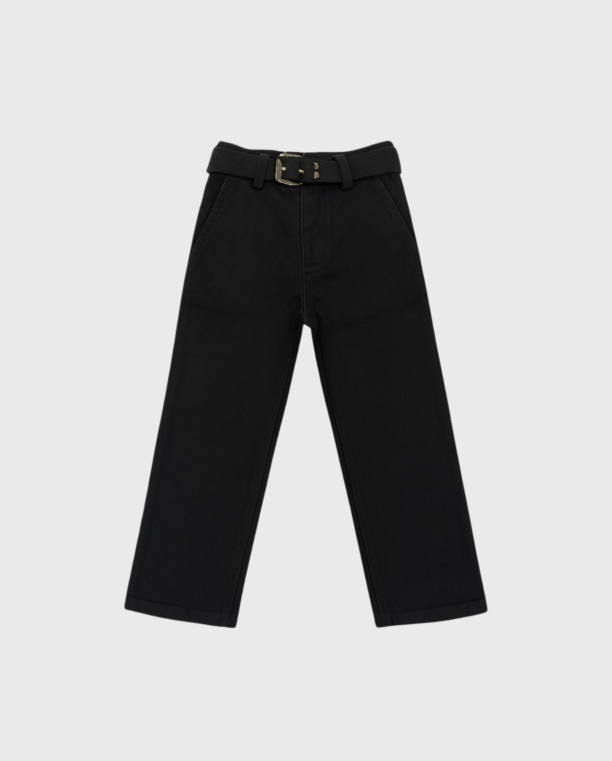 Pantalón Drill Con Cinturón Color Surtido negro