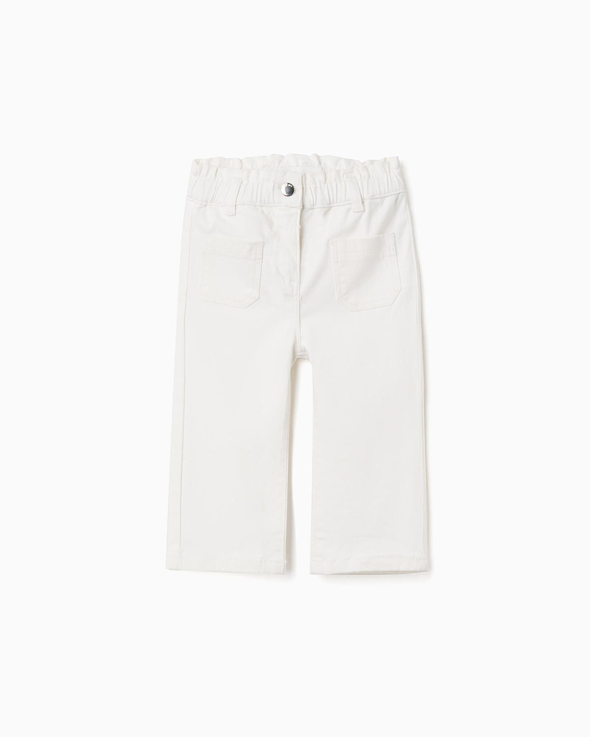 Pantalón Resorte Bolsillos Blanco Zippy