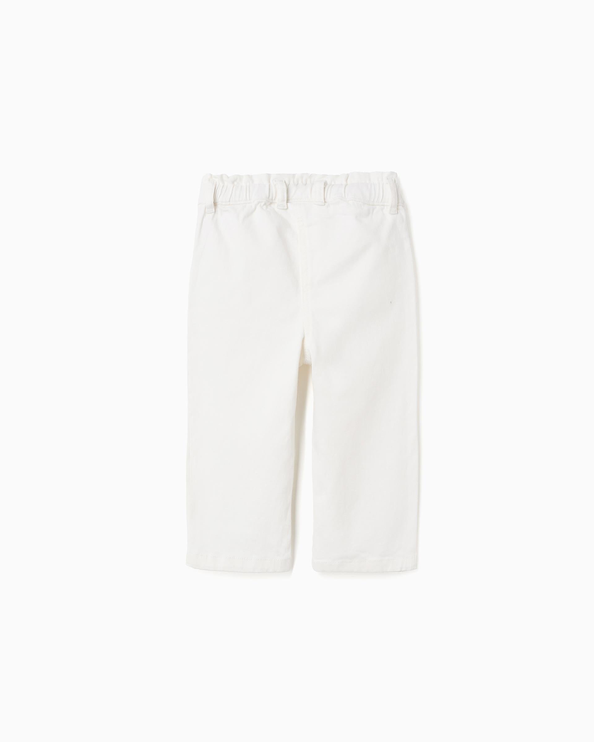 Pantalón Resorte Bolsillos Blanco Zippy diseño